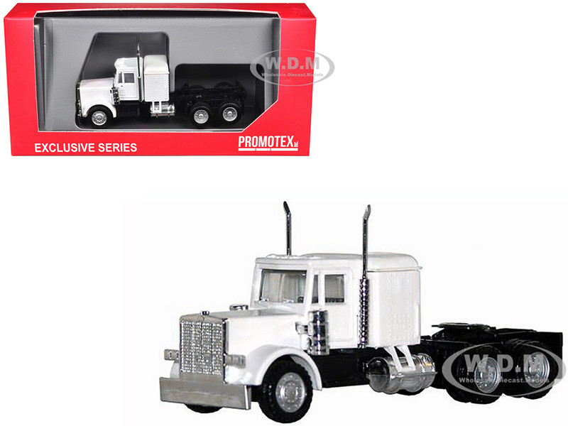 Peterbilt Long Tractor White 1/87 (HO) Plastic Model Car Promotex 025284W