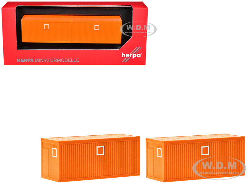 Mobile Offices Orange Set of 2 pieces 1/87 HO Plastic Model Herpa 053600-004OR