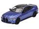 BMW M4 Competition Portimao Blue Metallic with Carbon Top Limited Edition 1/64 Diecast Model Car Mini GT MGT00845