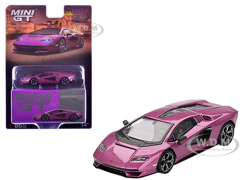 Lamborghini Countach LPI 800 4 Viola 30th Metallic Limited Edition 1/64 Diecast Model Car Mini GT MGT00865