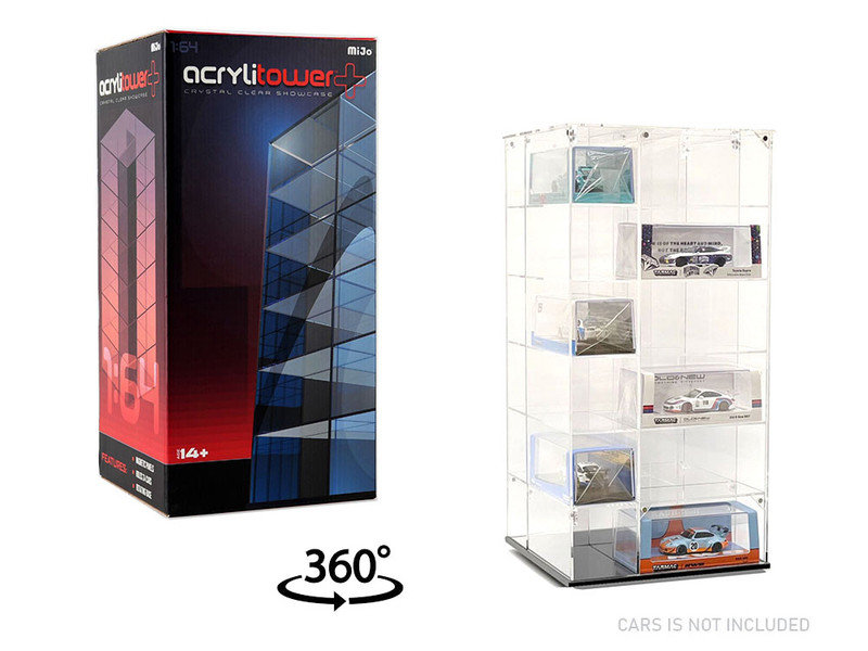 Showcase Large 24 Car Display Desktop Spinner with Cover Mijo Exclusives for 1/64 Scale Models MJ19032C