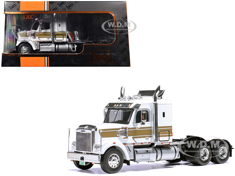 2012 Freightliner Coronado Truck Tractor White with Gold Stripes 1/43 Diecast Model IXO Models TR21022