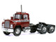 1966 Mack R Series Truck Tractor Dark Red Metallic with Silver Stripes 1/43 Diecast Model IXO Models TR21222