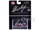 Shelby Cobra 427 S C Raw Metal with White Stripes and Red Tires Shelby Collectibles Series 1/64 Diecast Model Car ACME SC-705-M