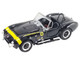 Shelby Cobra 427 S C Terlingua Racing Team Black with Yellow Stripe Shelby Collectibles Series 1/64 Diecast Model Car ACME SC-707