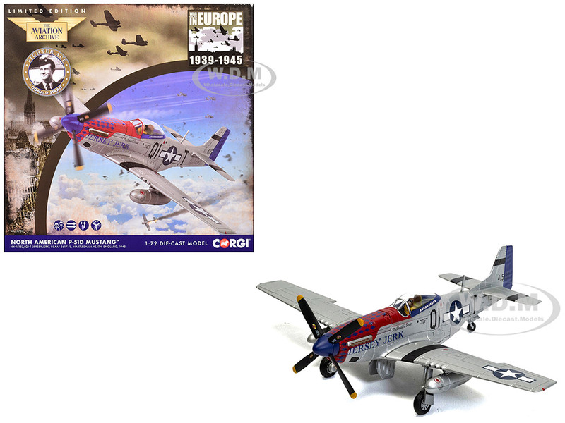 North American P 51D Mustang Aircraft Jersey Jerk 361st Fighter Squadron Martlesham Heath United States Army Air Forces The Aviation Archive Series 1/72 Diecast Model Corgi AA27708