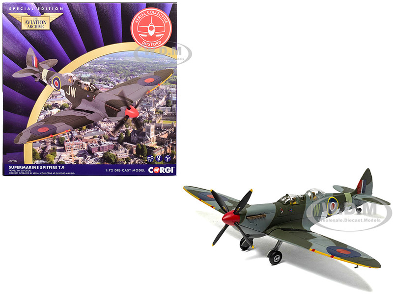 Supermarine Spitfire T 9 Aircraft PV202 Aerial Collective at Duxford Airfield British Royal Air Force The Aviation Archive Series 1/72 Diecast Model Corgi AA29204