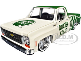 1973 Chevrolet Cheyenne 10 Pickup Truck Quaker State Beige and Green Limited Edition to 9600 pieces Worldwide 1/24 Diecast Model Car M2 Machines 40300-133B