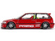 Honda Civic EF Kaido Works V2 Red Metallic with Graphics Designed by Jun Imai Kaido House Special 1/64 Diecast Model Car Mini GT KHMG156