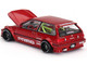 Honda Civic EF Kaido Works V2 Red Metallic with Graphics Designed by Jun Imai Kaido House Special 1/64 Diecast Model Car Mini GT KHMG156