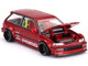 Honda Civic EF Kaido Works V2 Red Metallic with Graphics Designed by Jun Imai Kaido House Special 1/64 Diecast Model Car Mini GT KHMG156