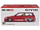 Honda Civic EF Kaido Works V2 Red Metallic with Graphics Designed by Jun Imai Kaido House Special 1/64 Diecast Model Car Mini GT KHMG156