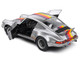 1973 Porsche 911 RSR Kremer Silver Metallic with Stripes 1/18 Diecast Model Car Solido S1801120