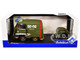 1950 Volkswagen Kool Kombi Van with Trailer Army Fighter Green with Graphics 1/18 Diecast Model Car Solido S1810901