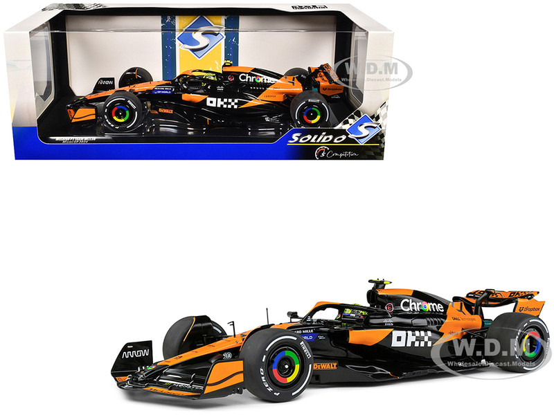 McLaren MCL38 #4 Lando Norris OKX Winner Formula One F1 Miami GP 2024 Competition Series 1/18 Diecast Model Car Solido S1814201