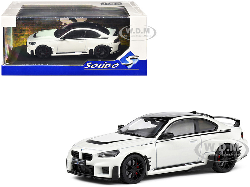 2023 BMW M2 M Performance G87 Alpine White with Black Top 1/43 Diecast Model Car Solido S4314603