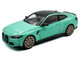 2023 BMW M4 Competition G82 Mint Green with Black Top 1/43 Diecast Model Car Solido S4316002