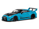 2019 Nissan GT R R35 LB Silhouette Works RHD Right Hand Drive Miami Blue with Black Hood and Top 1/43 Diecast Model Car Solido S4311209