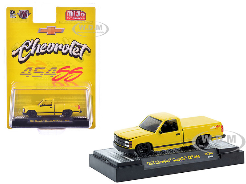 1993 Chevrolet SS 454 Pickup Truck Yellow Limited Edition to 7920 pieces Worldwide 1/64 Diecast Model Car M2 Machines 31500-MJS81