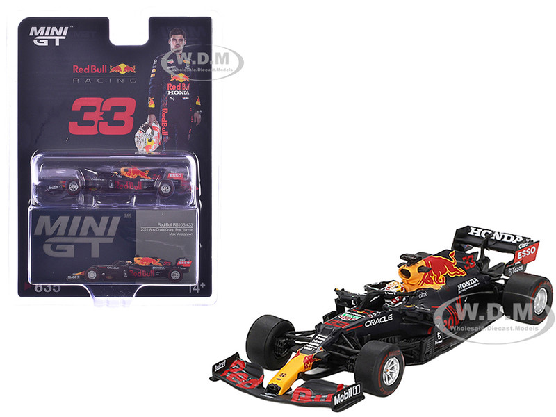 Red Bull RB16B #33 Max Verstappen Winner Formula One F1 Abu Dhabi GP 2021 Limited Edition 1/64 Diecast Model Car Mini GT MGT00835