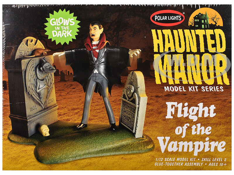 Skill 2 Model Kit Haunted Manor Flight of the Vampire Diorama Set 1/12 Scale Model Polar Lights POL977