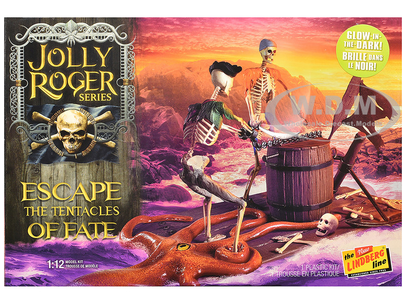 Skill 2 Model Kit Jolly Roger Series Escape the Tentacles of Fate Diorama Set 1/12 Scale Model Lindberg HL615M