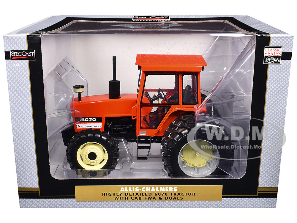 Allis Chalmers 6070 Tractor with Cab and Dual Wheels Orange