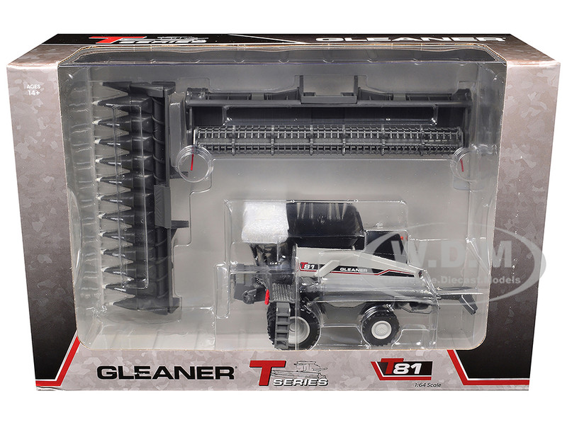 Gleaner T81 Combine with Grain Head and 12 Row Corn Head Gray 1/64 Diecast Model SpecCast SCT970
