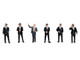 The Bodyguards 6 piece Diecast Figure Set Limited Edition for 1/64 Scale Models American Diorama AD-2421MJ