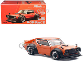 Skyline GT R V8 Drift Kenmeri RHD Right Hand Drive Orange Metallic 1/64 Diecast Model Car Pop Race PR640173