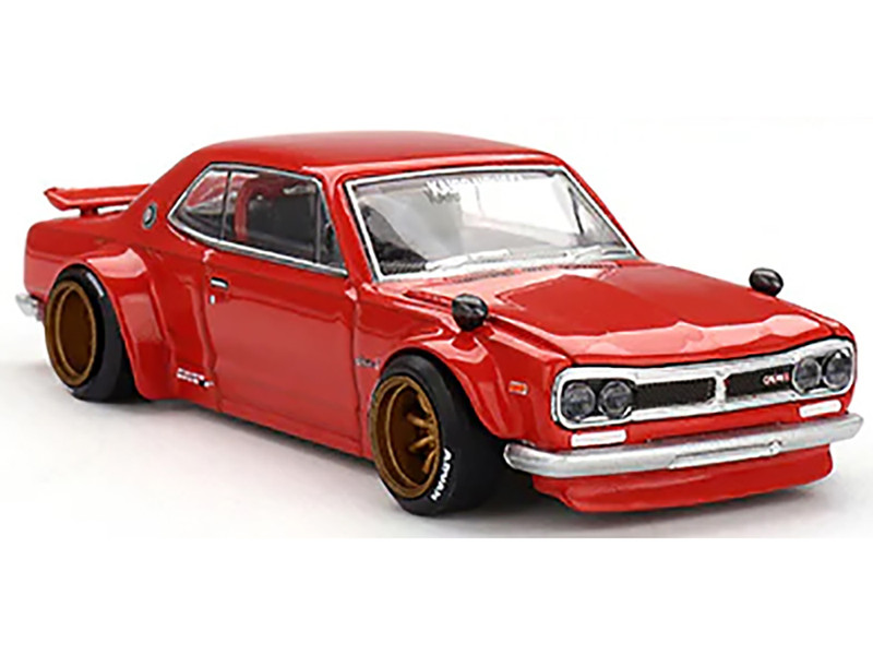 Nissan Skyline 2000GT R KPGC10 Kaido Street V1 RHD Right Hand Drive Red Designed by Jun Imai Kaido House Special 1/64 Diecast Model Car Mini GT KHMG175