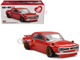 Nissan Skyline 2000GT R KPGC10 Kaido Street V1 RHD Right Hand Drive Red Designed by Jun Imai Kaido House Special 1/64 Diecast Model Car Mini GT KHMG175