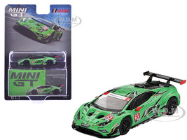 Lamborghini Huracan GT3 EVO2 #63 Mirko Bortolotti Andrea Caldarelli Romain Grosjean Jordan Pepper Iron Lynx 24 Hours of Daytona 2023 Limited Edition 1/64 Diecast Model Car Mini GT MGT00813