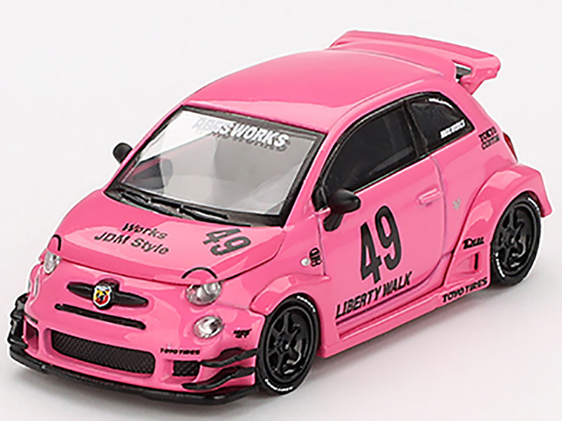 ABARTH 595 #49 LB Works x Abas Works Pink Limited Edition 1/64 Diecast Model Car Mini GT MGT00851