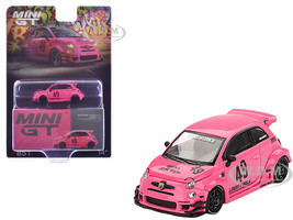 ABARTH 595 #49 LB Works x Abas Works Pink Limited Edition 1/64 Diecast Model Car Mini GT MGT00851