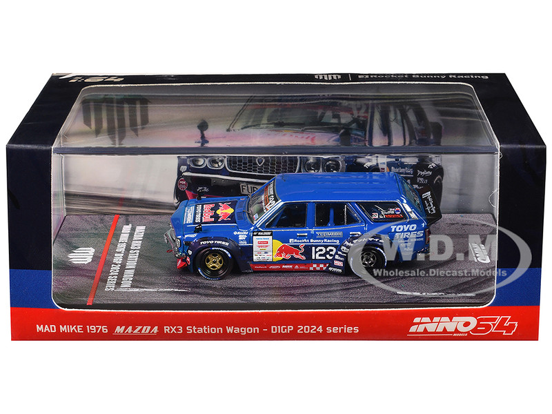 1976 Mazda RX3 Station Wagon RHD Right Hand Drive #12 Mad Mike Whiddett D1 Grand Prix 2024 1/64 Diecast Model Car Inno Models IN64-RX3P-D1GP24