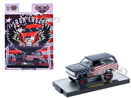 1974 Chevrolet K5 Blazer Iron Eagle Dark Blue with American Flag Graphics Limited Edition to 5500 pieces Worldwide 1/64 Diecast Model Car M2 Machines 31500-HS60