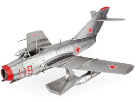 Model Kit Mikoyan Gurevich MiG 15 Fighter Aircraft Korean War Soviet Air Force Moderate Difficulty Steel Model Metal Earth ME1040