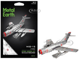 Model Kit Mikoyan Gurevich MiG 15 Fighter Aircraft Korean War Soviet Air Force Moderate Difficulty Steel Model Metal Earth ME1040
