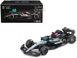 Mercedes AMG F1 W15 E Performance #63 George Russell Petronas Formula One F1 World Championship 2024 with Driver Figure and Display Case Race Series 1/43 Diecast Model Car Bburago 38209GR