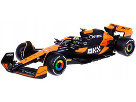 McLaren MCL38 #4 Lando Norris OKX Winner Formula One F1 Miami GP 2024 with Driver Figure and Display Case Race Series 1/43 Diecast Model Car Bburago 38215LN
