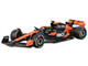 McLaren MCL38 #4 Lando Norris OKX Winner Formula One F1 Miami GP 2024 with Driver Figure and Display Case Race Series 1/43 Diecast Model Car Bburago 38215LN