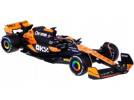 McLaren MCL38 #81 Oscar Piastri OKX Formula One F1 Miami GP 2024 with Driver Figure and Display Case Race Series 1/43 Diecast Model Car Bburago 38215OP