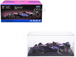 Alpine A524 #31 Esteban Ocon BWT Formula One F1 World Championship 2024 with Driver Figure and Display Case Race Series 1/43 Diecast Model Car Bburago 38220EO