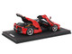 Ferrari LaFerrari Rosso Corsa Red with Black Top and Silver Wheels With Display Case Limited Edition to 135 pieces Worldwide 1/18 Model Car BBR BBR182221-9DIE