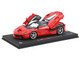 Ferrari LaFerrari Rosso Corsa Red with Black Top and Silver Wheels With Display Case Limited Edition to 135 pieces Worldwide 1/18 Model Car BBR BBR182221-9DIE