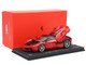 Ferrari LaFerrari Rosso Corsa Red with Black Top and Silver Wheels With Display Case Limited Edition to 135 pieces Worldwide 1/18 Model Car BBR BBR182221-9DIE