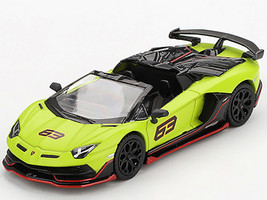 Lamborghini Aventador SVJ 63 Roadster Verde Shock Green Limited Edition 1/64 Diecast Model Car Mini GT MGT00887