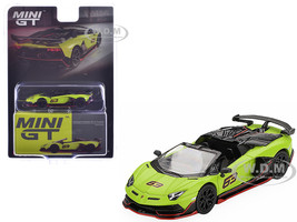 Lamborghini Aventador SVJ 63 Roadster Verde Shock Green Limited Edition 1/64 Diecast Model Car Mini GT MGT00887