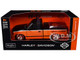 1993 Chevrolet 454 SS Pickup Truck Harley Davidson Black and Orange H D Custom Series 1/24 Diecast Model Car Maisto 32274OR